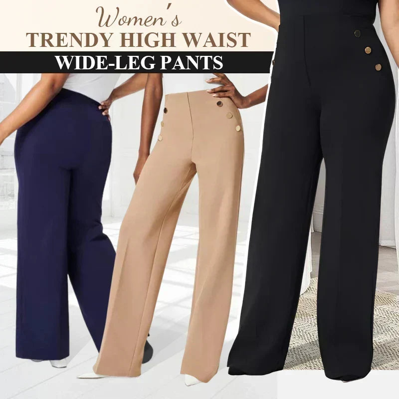 ✨ Flattering Comfort | Women's High-Waisted Tummy-Control Wide-Leg Pants