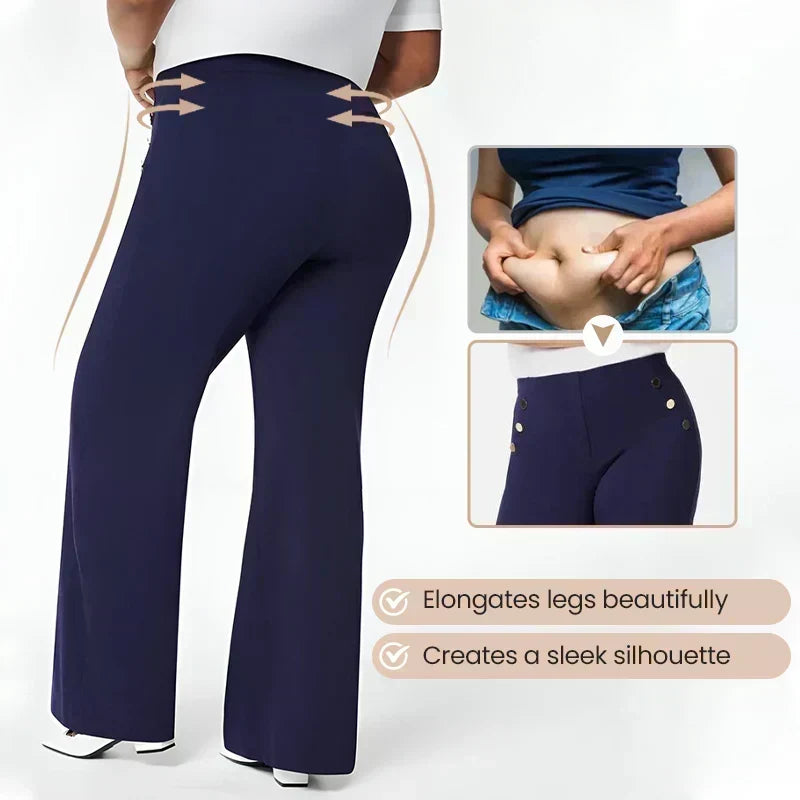 ✨ Flattering Comfort | Women's High-Waisted Tummy-Control Wide-Leg Pants