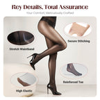 💖 Everyday Comfort | Women's High-Waisted Sheer Shiny Tights – Buy 1 Get 1 Free