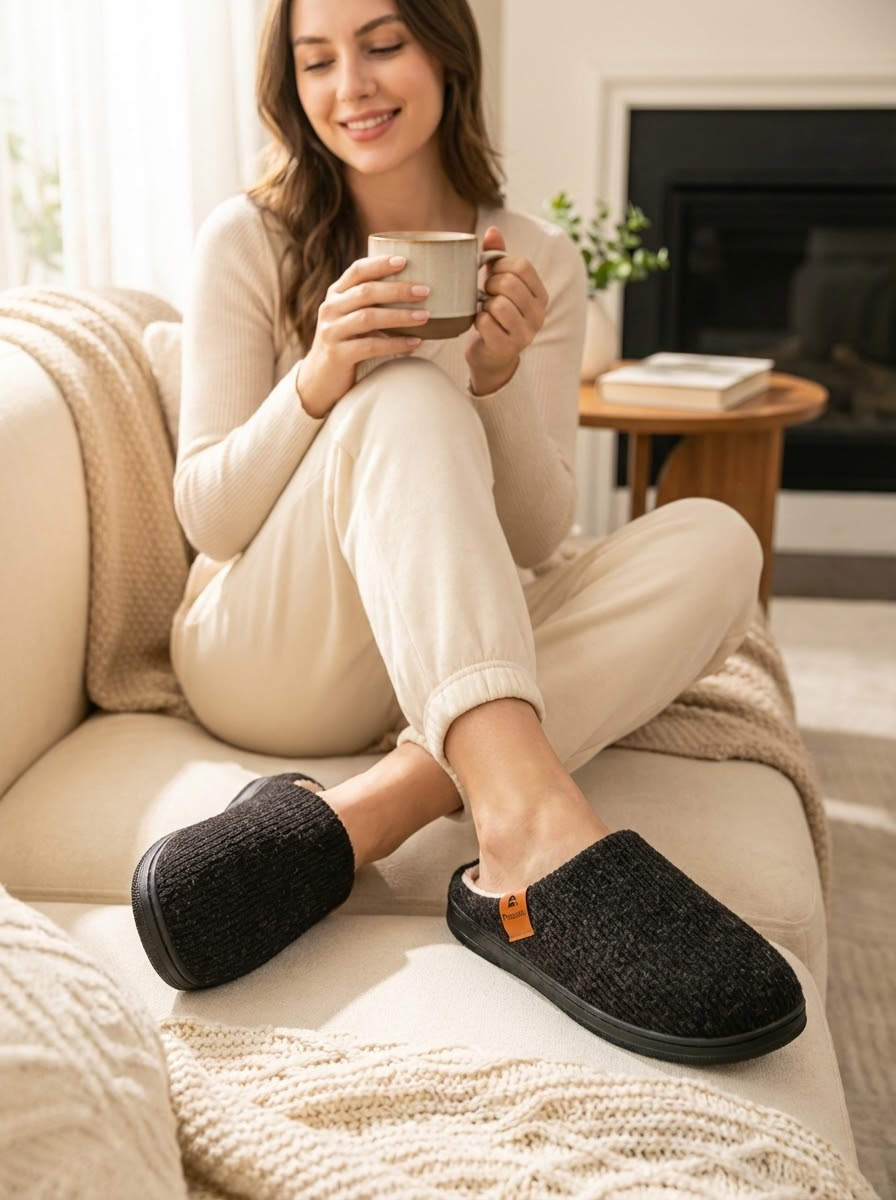 CloudStep™ Fleece-Lined Memory Foam Slippers