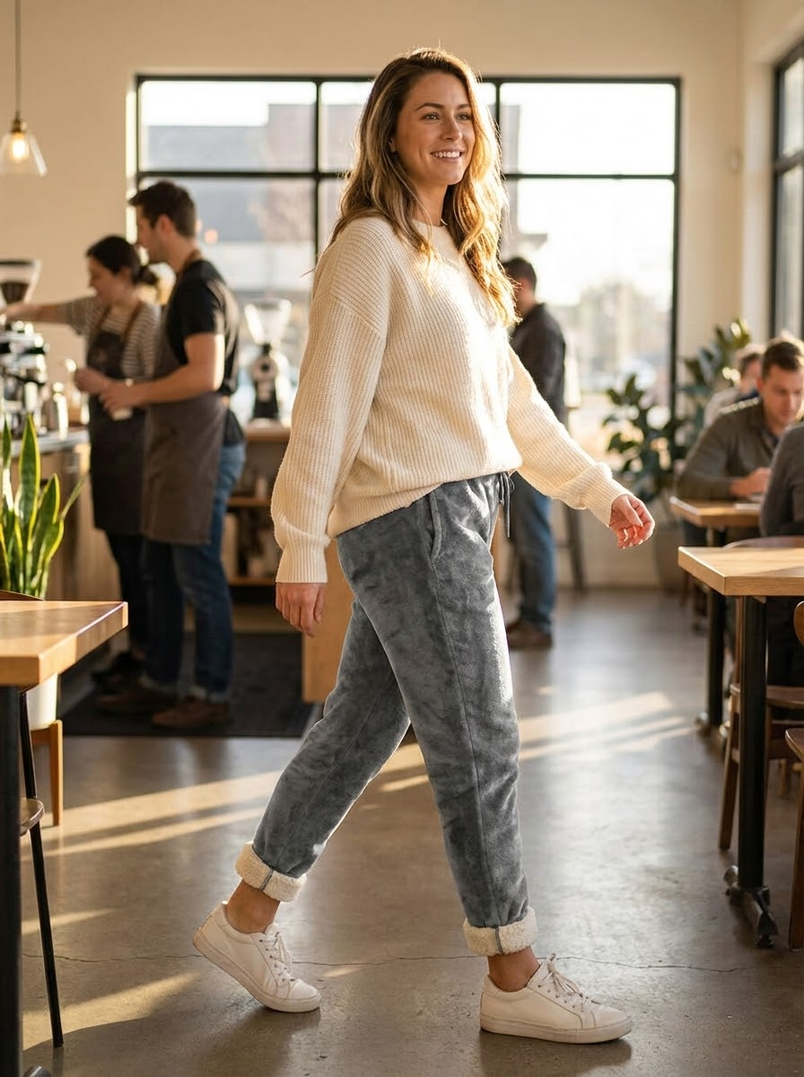ThermaTrack™ Sherpa-Lined Fleece Joggers