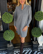 Textured Long Sleeve Dress
