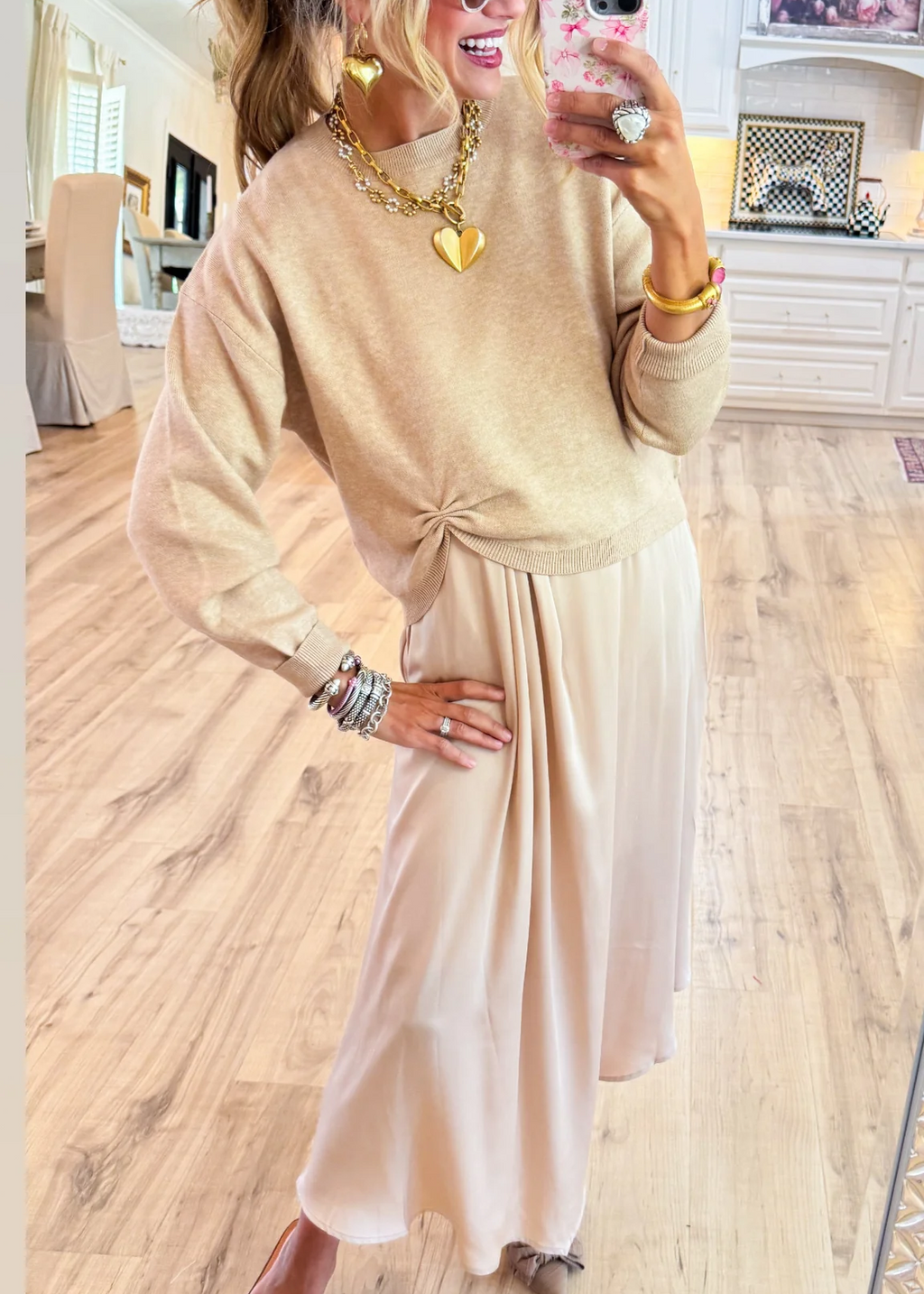 Soft Textured Knotted Sweater Top and Dress