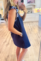 Navy Solid Close-Up Dress