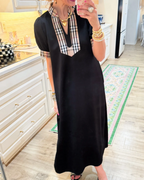 Black and Taupe Mix Dress