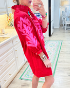 Kelly Green Contrast Printed Dress
