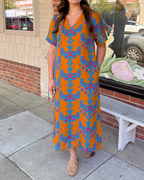Tribal Geometric Print V Neck Shift Dress