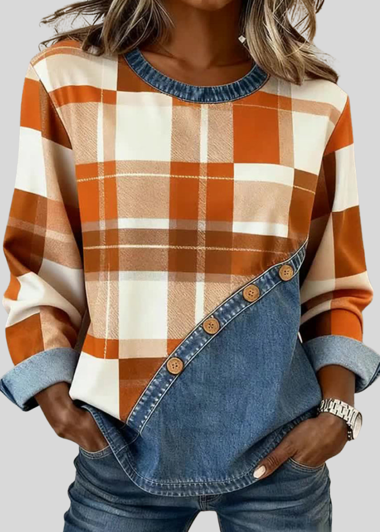 Faylen™ | Patchwork Pullover Top