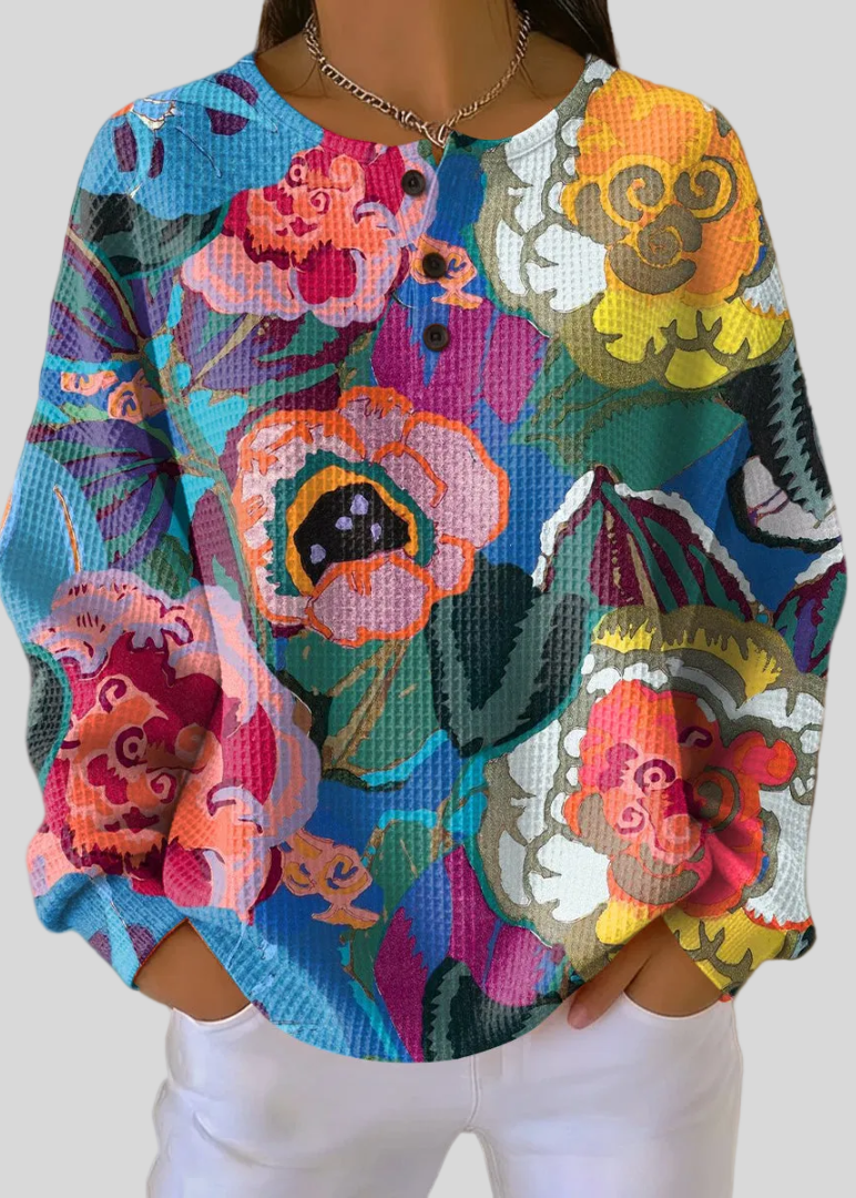 Adorna™ | Colorful Floral Sweatshirt