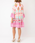 The Mariposa Tiered Ikat Mini Dress