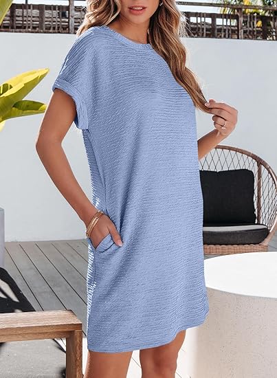Women's short-sleeved spring mini dress
