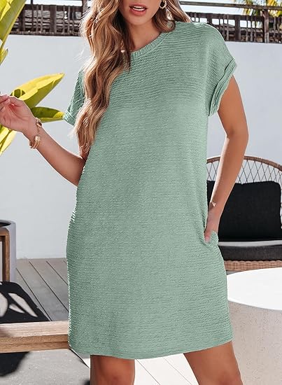 Women's short-sleeved spring mini dress