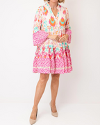 The Mariposa Tiered Ikat Mini Dress