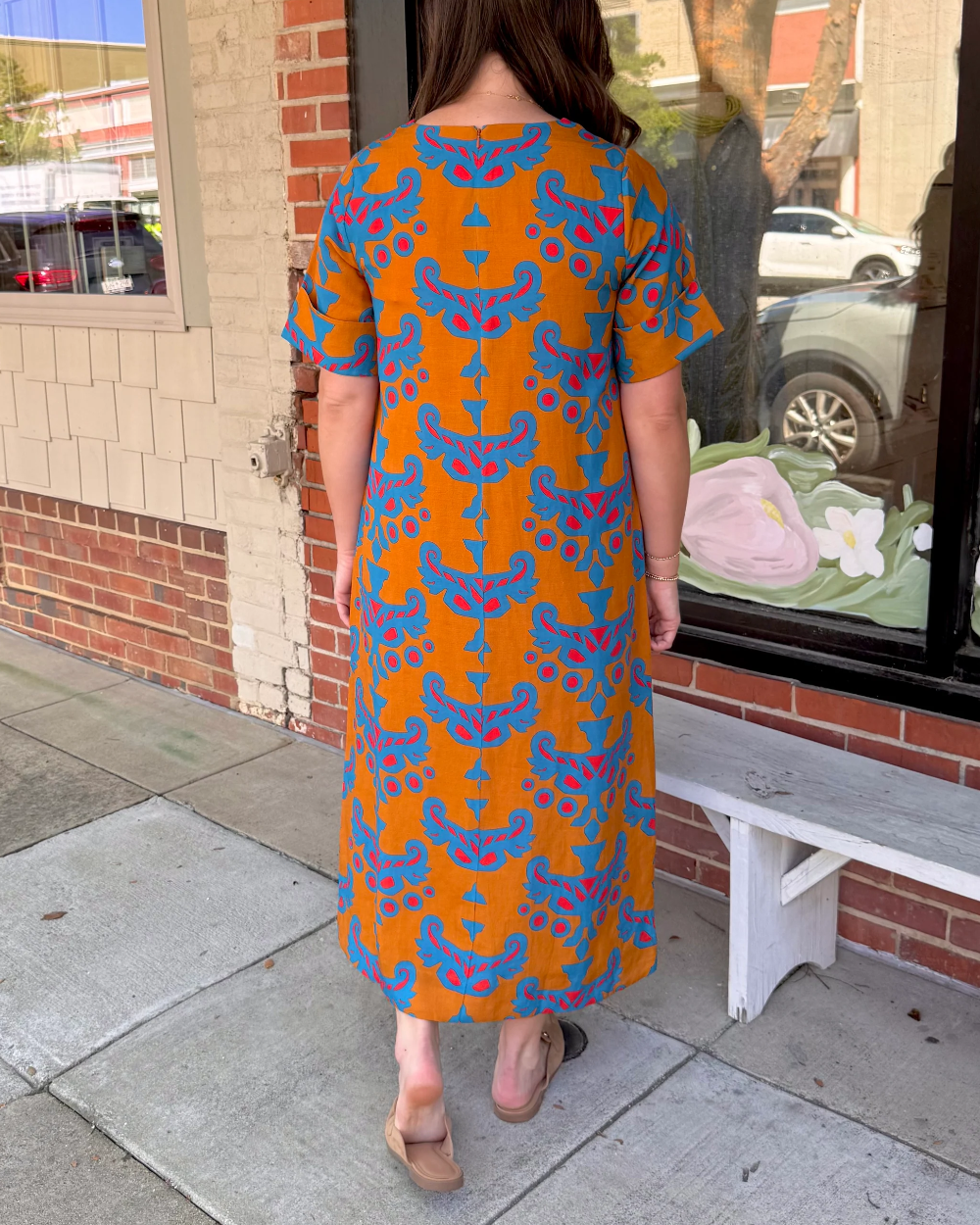 Tribal Geometric Print V Neck Shift Dress