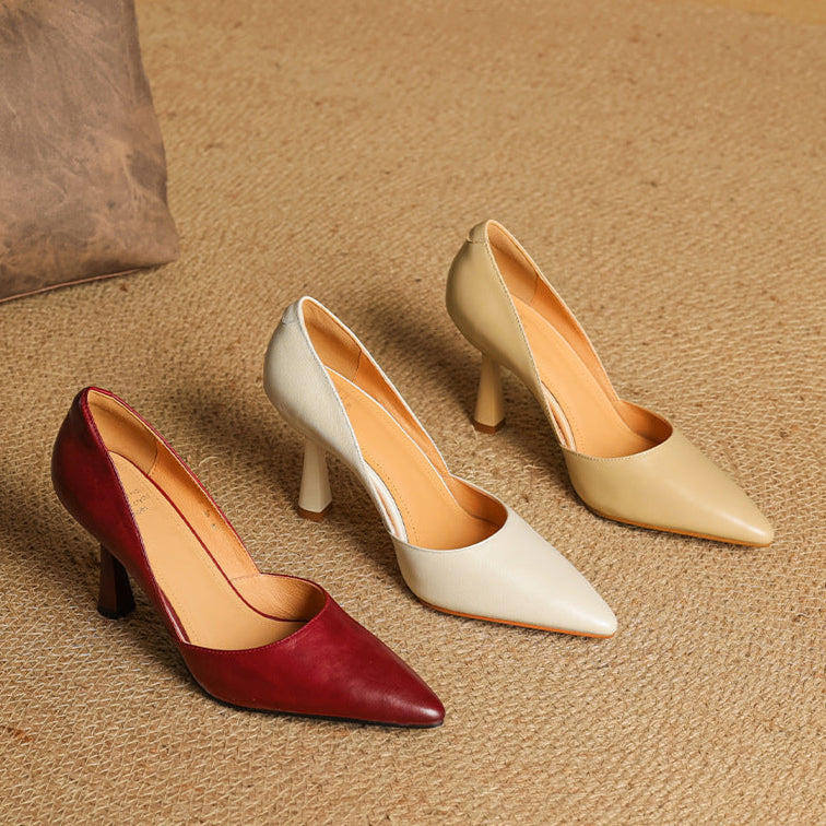 Naila Genuine Leather Heels