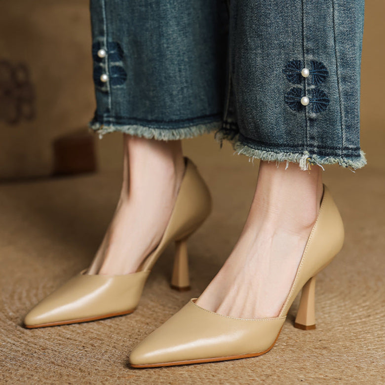 Naila Genuine Leather Heels