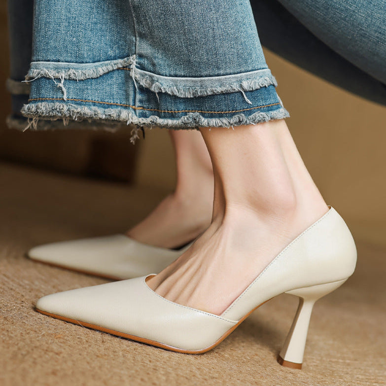 Naila Genuine Leather Heels