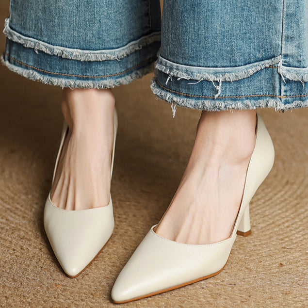Naila Genuine Leather Heels
