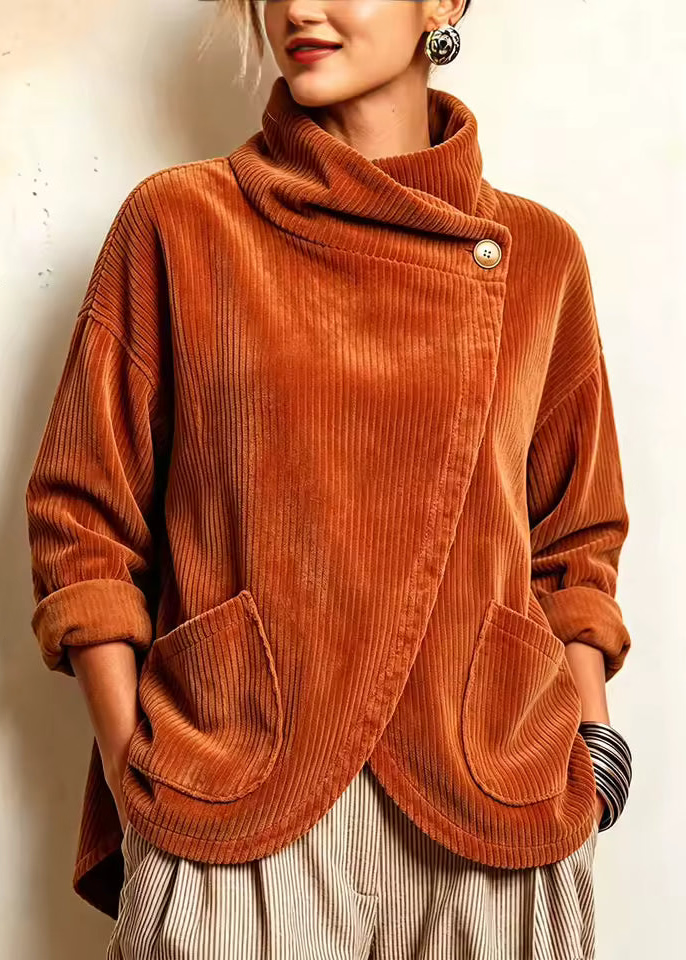 Sophie | One-Button Corduroy Wrap Top