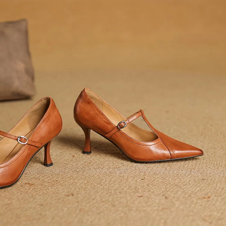 Elle Genuine Leather Heels