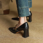 Maela Genuine Leather Heels