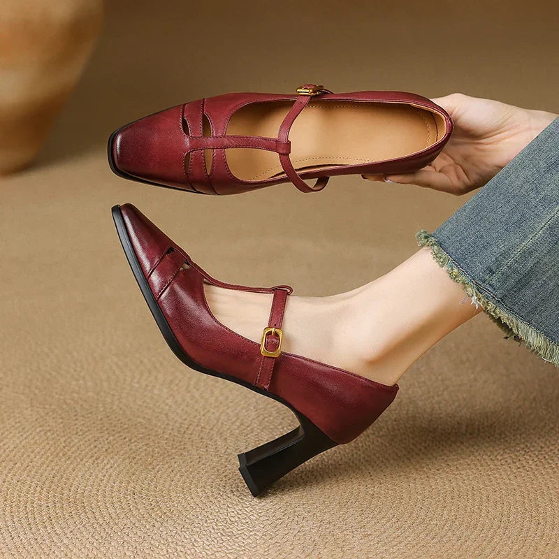 Tyla Genuine Leather Heels