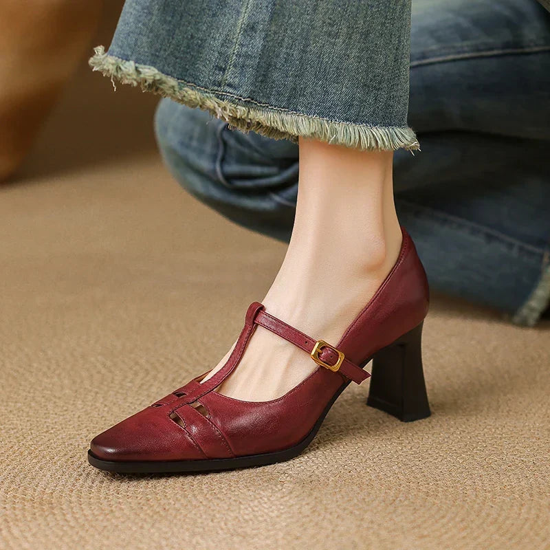 Tyla Genuine Leather Heels