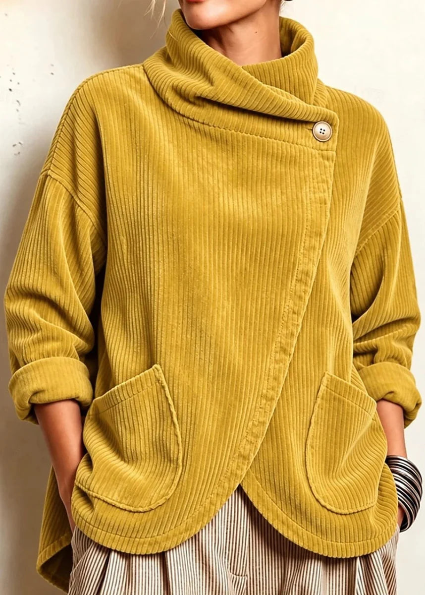 Sophie | One-Button Corduroy Wrap Top