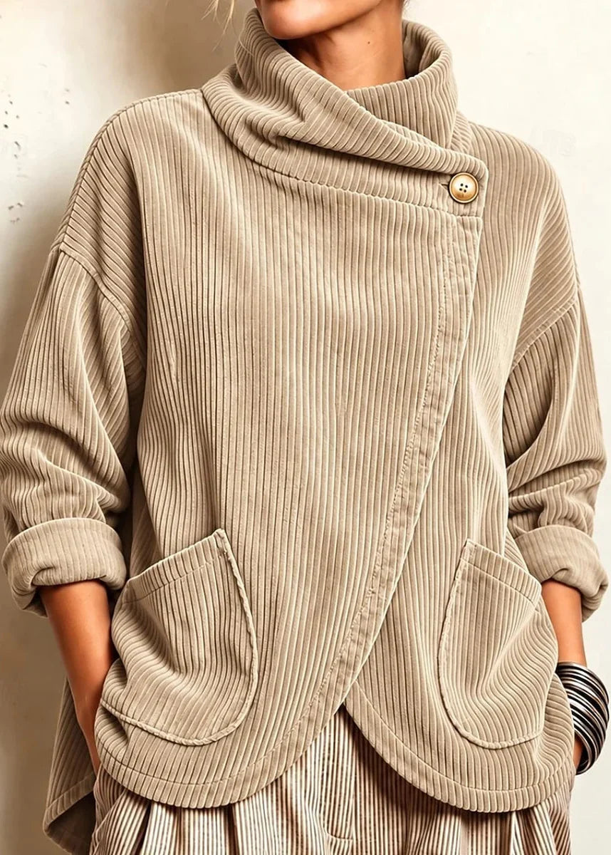 Sophie | One-Button Corduroy Wrap Top