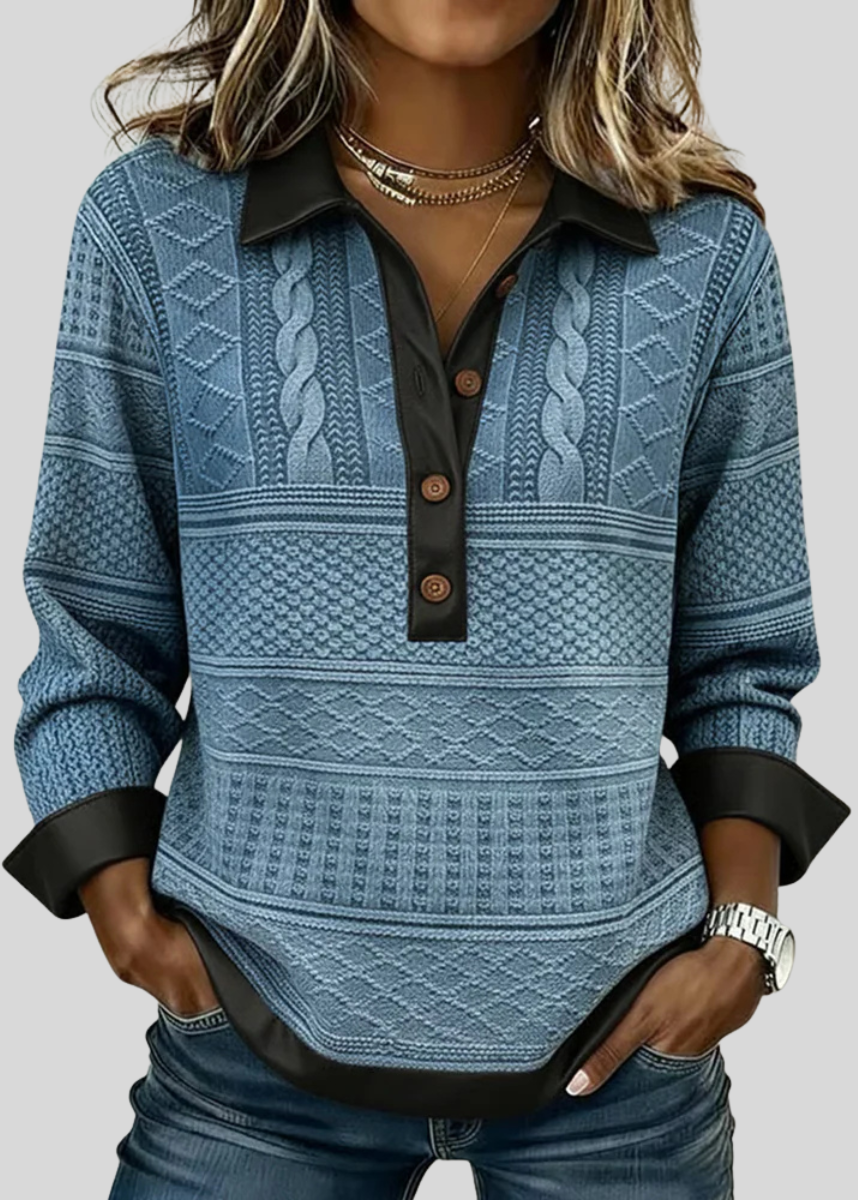 Josselyn™ | Button-Down Collared Sweatshirt