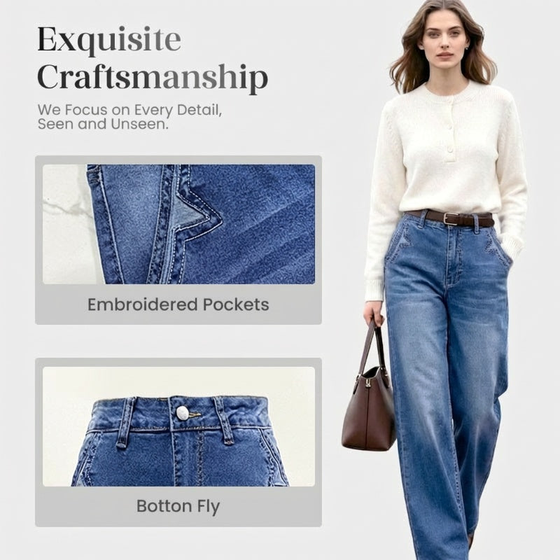 👖 Vintage Denim Appeal | Women’s High-Waist Wide-Leg Jeans