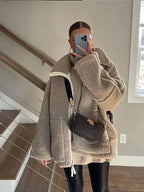 Silvana | Oversized Teddy Jacket with High Collar