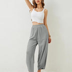 🎉Hot Sale 50% OFF🎉Women's casual ankle trousers with loose fit and elasticated waist