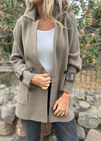 Rosanna | Double-Breasted Coat with Knit Sleeves