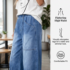 🔥Limited-time offer-Women’s Elastic Waist Loose Fit Cropped Jeans
