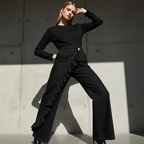 👖Women's Asymmetrical Ruffle Wide-Leg Denim Pants – Stylish, breathable & a unique statement piece 💥