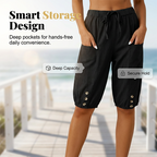 Women's Capri Pants with Drawstring Waist