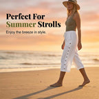 🔥New Arrivals & Special Offers-Women's Casual Capri Pants with Side Buttons