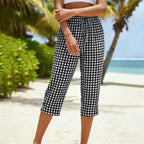 👖💥Surprise Price $34.8!!💥 🌿Women's Summer Plaid Capri Pants✨Light Breathable Cropped Trousers Casual Daily Wear💝