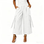 👖Women's Cropped Wide-Leg Cargo Pants – High Waist Street Style Trousers ✨