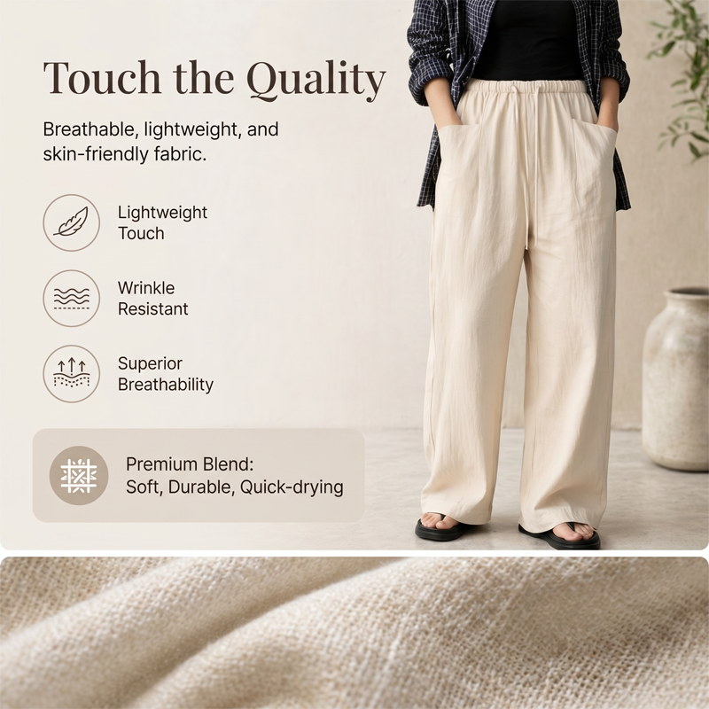 ⌛Limited-Time Offer-Women's High-Waisted Wide-Leg Drawstring Pants