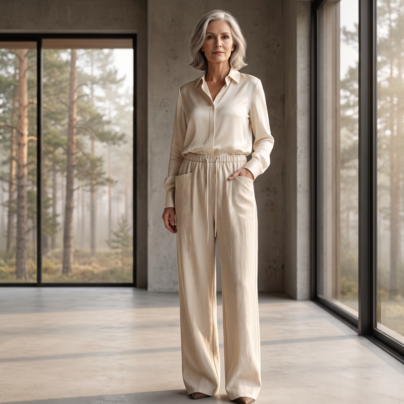 ⌛Limited-Time Offer-Women's High-Waisted Wide-Leg Drawstring Pants