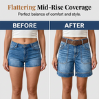 🩳New arrival 50% OFF💐 Viral Bermuda Denim Shorts – Thigh-Covering Confidence & Stretchy Mid-Rise Fit ✨