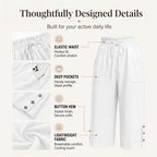 Women's Cotton Linen Wide Leg Pants