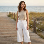 Women's Cotton Linen Wide Leg Pants