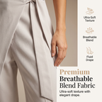 Women's Flowy Wrap Front Wide Leg Pants