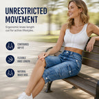 ⌛Limited-Time Offer-Women’s Knee Length Denim Cargo Shorts with Pockets