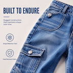 ⌛Limited-Time Offer-Women’s Knee Length Denim Cargo Shorts with Pockets