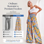 Women's Floral Print High-Waisted Wide-Leg Pants