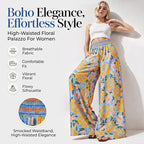 Women's Floral Print High-Waisted Wide-Leg Pants